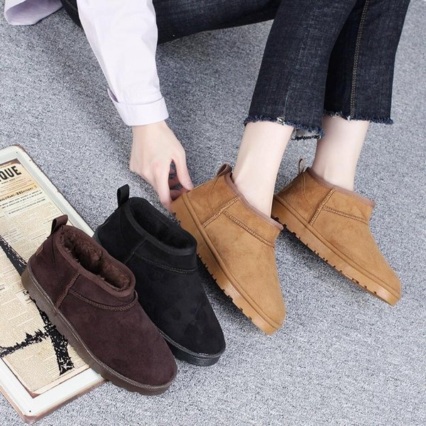 [옷자락] 여성 심플 베이직 겨울 털안감 숏 앵클부츠