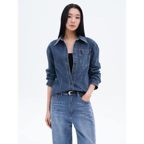 스티치 데님 셔츠  블루 (355264LP9P)