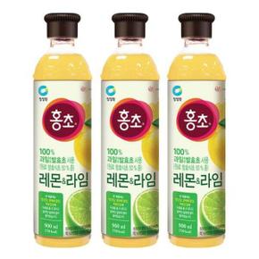 청정원 홍초 레몬 & 라임 900ml x 3개