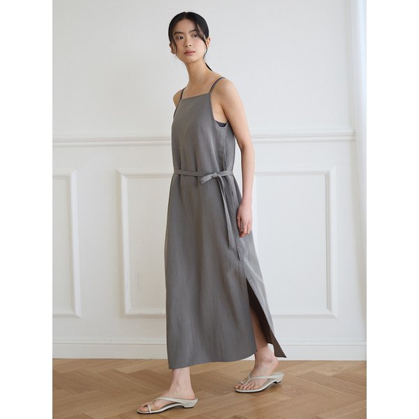 라인 버튼업 원피스 [그레이]