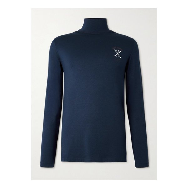 브루넬로쿠치넬리 로고 프린트 스트레치 실크 저지 슬림핏 베이스 레이어 46376663162890320