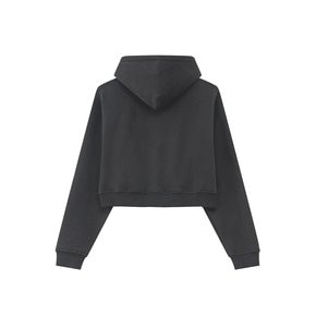 SP BLOCK CROP HOOD ZIP UP-BLACK