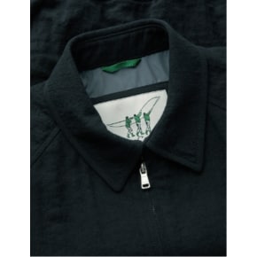 [Italian Fabric] 크리즈 울 집업 블루종 AHUAA25431BKX