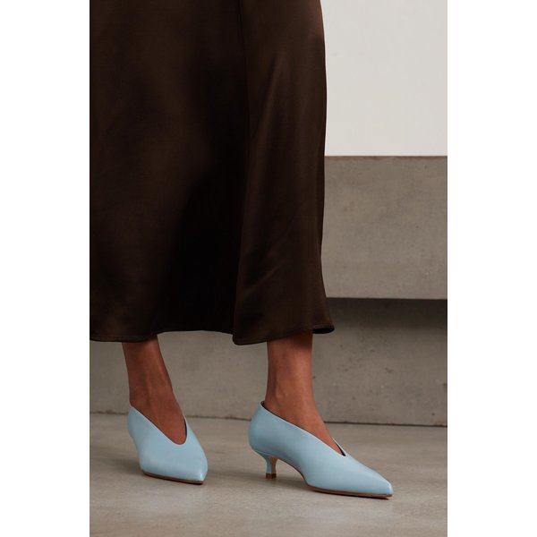 에이디 클라라 스카이 블루 가죽 키튼 힐 펌프스 46376663162976766