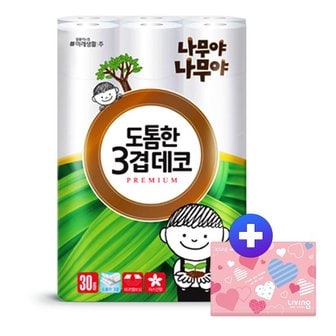 미래생활 나무야 나무야 도톰한 3겹 데코 화장지 30m 30롤 1팩 +여행용티슈 40매 1개