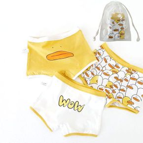 아동 노란오리 사각팬티 3P+파우치세트_P324447898
