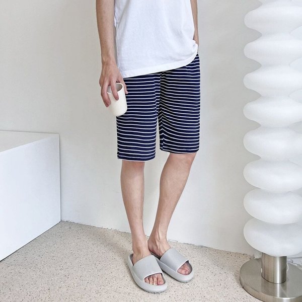 남자 홈웨어 스트라이프 밴딩 편안한 반바지 OC-PTH-SWFGLG5A