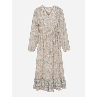 써스데이아일랜드 [KiiiKiii PICK] 플라워 브이넥 풀오픈 원피스_T262MOP135W