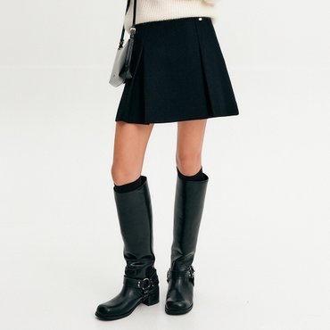 룩캐스트 노바 울 스커트_블랙 / NOVA WOOL SKIRT_BLACK