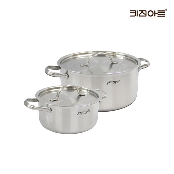 그랑제 통3중 스텐레스 인덕션 냄비세트 2종B(양수18+24)
