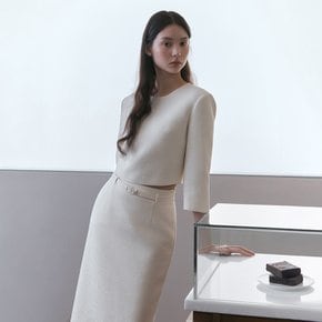 [26 S/S] 잇미샤 라운드넥 트위드 블라우스 ITQ2ZBL500
