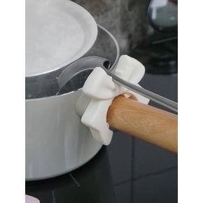 실리콘 리본 모양 국자 홀더 냄비 넘침 방지 거치대