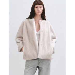 COLETTE FUR JACKET LIGHT GREY