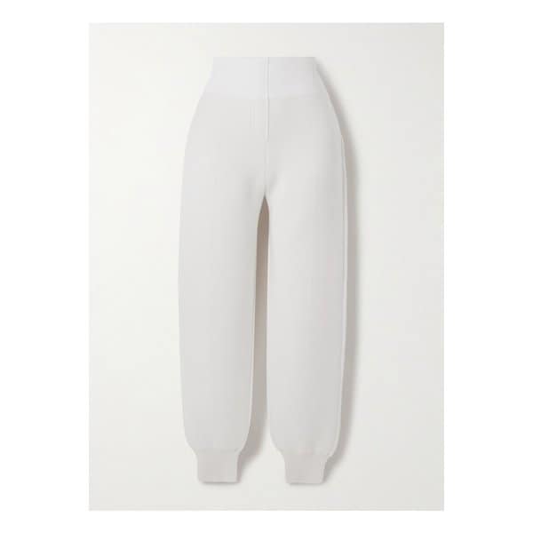 저지 테이퍼드 트랙 팬츠 오프 화이트 46376663162910014