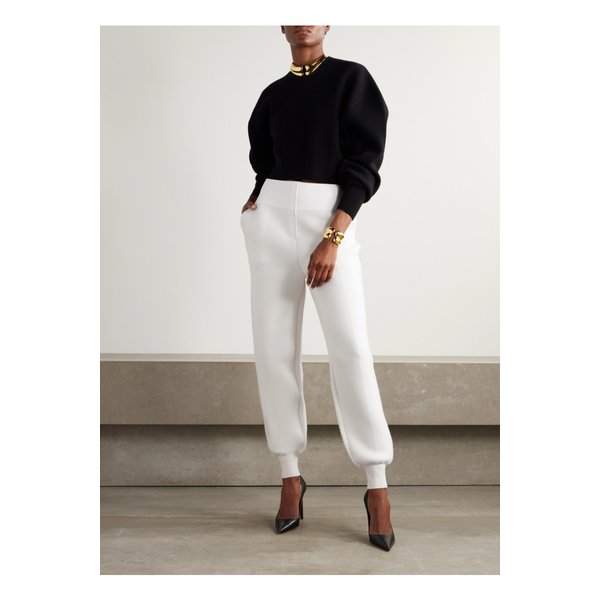 저지 테이퍼드 트랙 팬츠 오프 화이트 46376663162910014