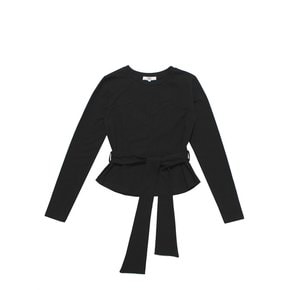 Simple Line Band Top - Black