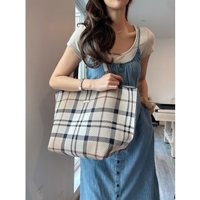26SS 여성 레이라 타탄 라지 토트백 LBA0517BE71 TD