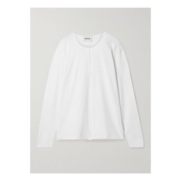 케이트 키트 패널 코튼 저지 티셔츠 화이트 1647597358465018