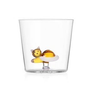 [해외직배송] 이첸도르프 유리컵 태비캣 누워있는 고양이 화이트 테일