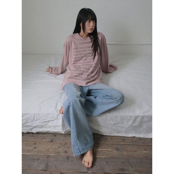 Relaxes Lettering Long Sleeve_IINDIE PINK