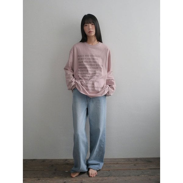 Relaxes Lettering Long Sleeve_IINDIE PINK