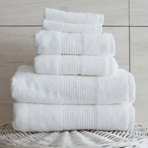 화이트리퍼블릭 Dorchester Cotton Bath Towel (White / Pink)