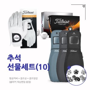 골프빅 추석선물세트(10)[볼마커 랜덤증정] 타이틀리스트 V1 골프공 + 골프장갑 + 항공커버