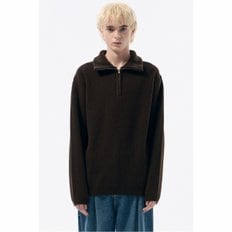 Brown Cloud Half Zip Sweater_CWWAW24821BRX