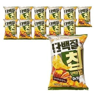  오리온 단백질칩 버터구이 오징어맛 과자 스낵 60g x 12개