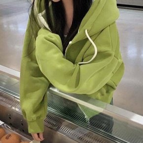 6컬러 박시핏 크롭집업 페튼후드집업