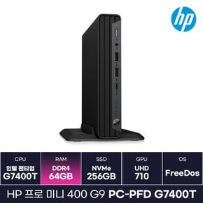 HP 프로 미니 400 G9 PC-PFD G7400T 인텔 12세대 내장그래픽 미니PC 사무용 데스크탑 (64GB) / K