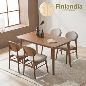 핀란디아 시나몬 원목 4인 식탁세트(의자4)
