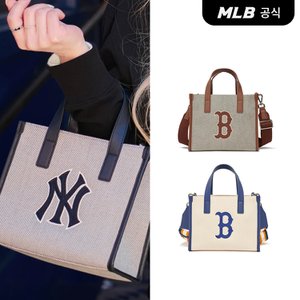 MLB [코리아공식]신학기 선물 베이직 빅로고 캔버스 스몰 토트백 (3COLOR)