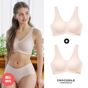 [크로커다일]라이크라쉘론몰드부착 런닝형 감탄브라 2종 라이트베이지+라이트베이지 CDWBR5M18_2