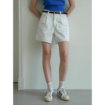 시야쥬 SI JN 6030 color denim shorts_Ivory
