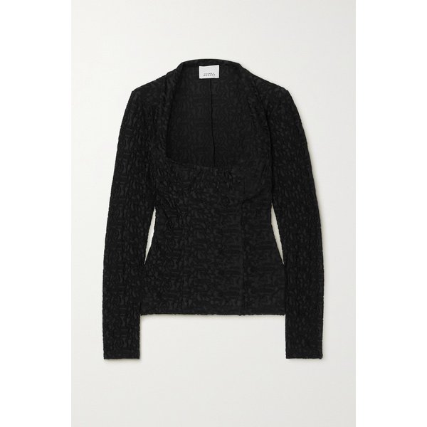 드웨인 플록 크레이프 블라우스 블랙 1647597306451731