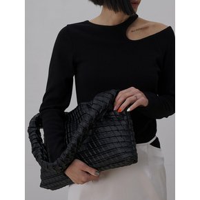 Textured Hobo Bag Black