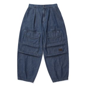 SL-LABEL DENIM WIDE FIT BALLOON PANTS 미드나잇데님