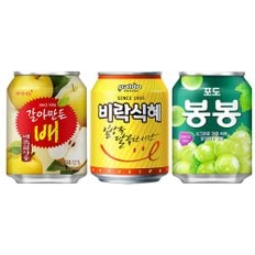  혼합3종  갈아만든배 12캔+비락식혜6캔+포도봉봉6캔 총 24캔 음료모음
