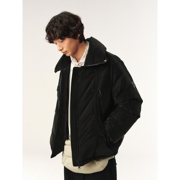 오르타 2-Way 칼라 덕 다운 패딩_블랙