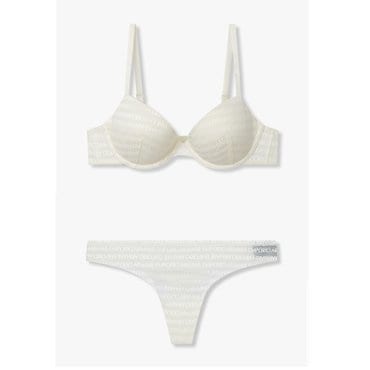 EMPORIO ARMANI 올오버 로고 매쉬 푸쉬업 브라 & 티팬티 (0824185503/10503)