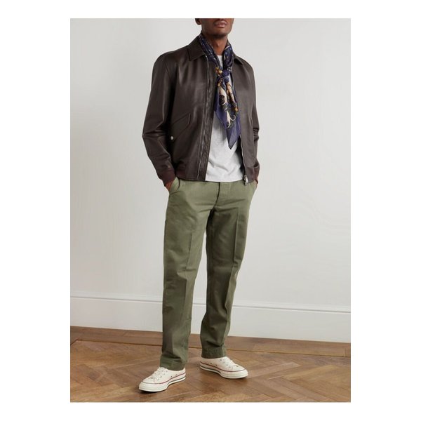 오피시네 제네랄레 스트레이트 레그 가먼트 다이드 코튼 트윌 팬츠 46376663162866976