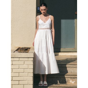 HACIE SLEEVELESS BUSTIER FLARE DRESS [WHITE][BLACK]