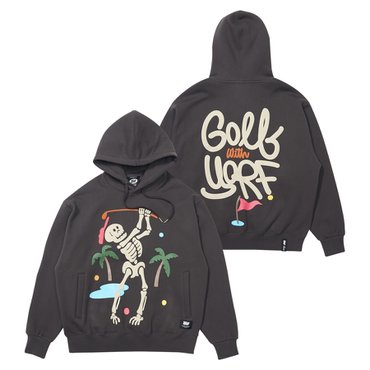 욜프 AW SKULL HOOD CHARCOAL 스컬 후드티 차콜