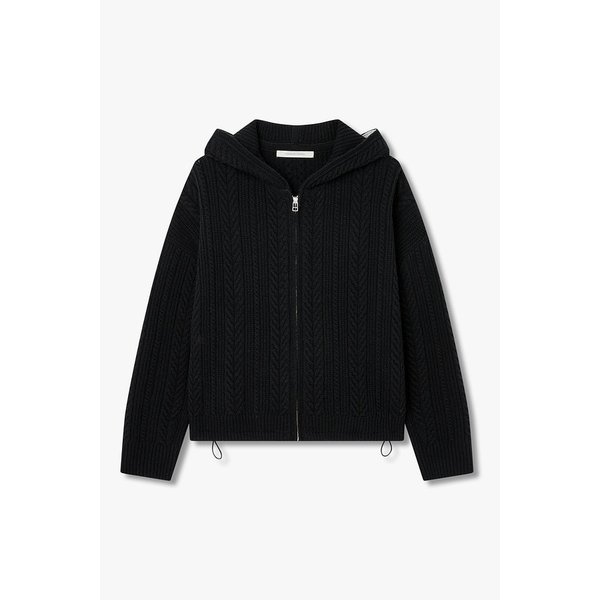 케이블 디테일 후드 집업 가디건 7126150501199