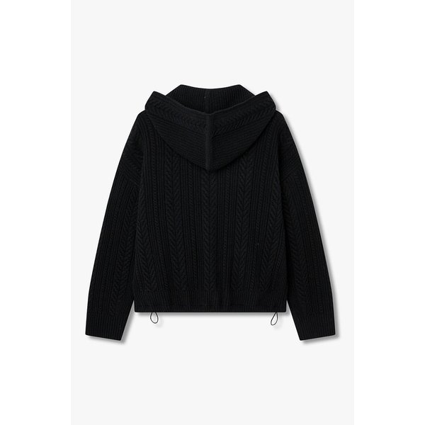 케이블 디테일 후드 집업 가디건 7126150501199