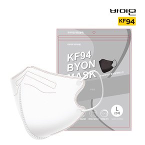 바이온 KF94 국산 새부리형 황사방역 일회용 마스크 100매 화이트 블랙 대형 소형 어린이