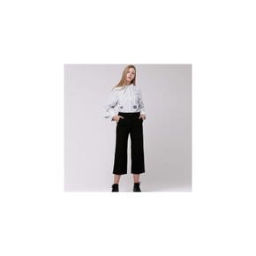 Shirts Collar Detail Crop Wide Pants