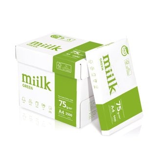 miilk 한국제지 밀크그린 A4용지 친환경 복사용지 75g 1박스 2500매