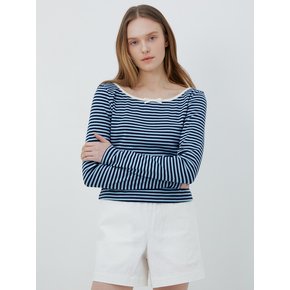 stripe ribbon long sleeve (blue)